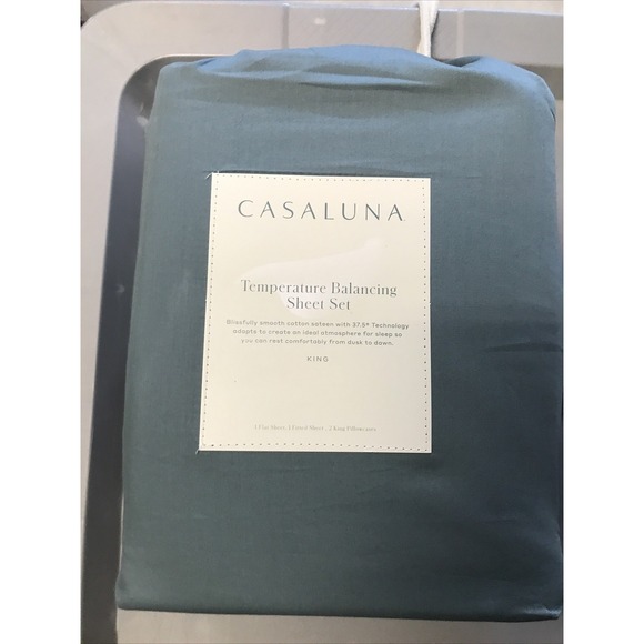 Casaluna 4 Piece king Sheet‎ Set in Light Teal - Picture 1 of 2